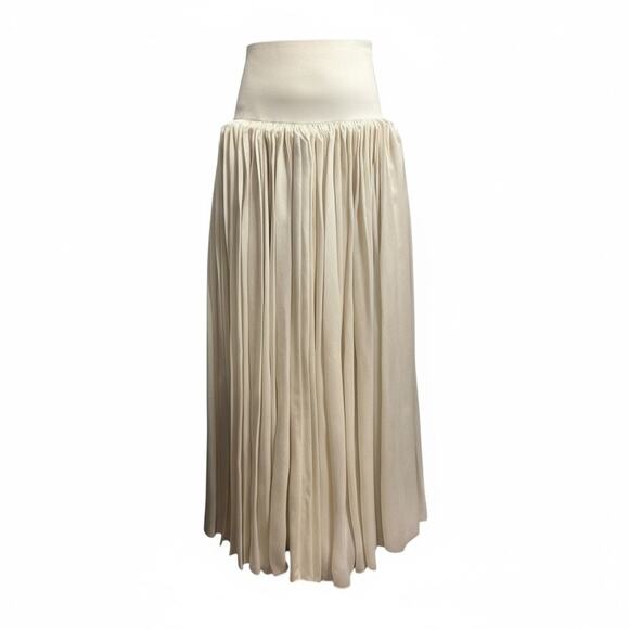 The Row Tina Skirt in Natural size US 2 Dramatic Accordion Style Pleating - Picture 1 of 15